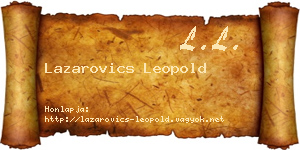 Lazarovics Leopold névjegykártya